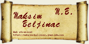 Maksim Beljinac vizit kartica